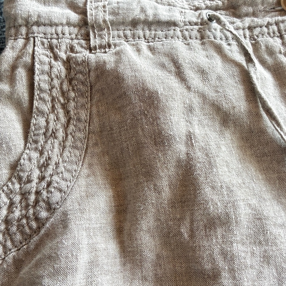Brax Linen Khaki Drawstring Shorts Size 29 - Picture 4 of 10